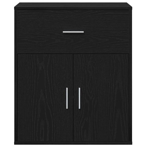 vidaXL Sideboard with Drawer with Shelf Black oak 60 x 31 x 70 cm Engineered wood