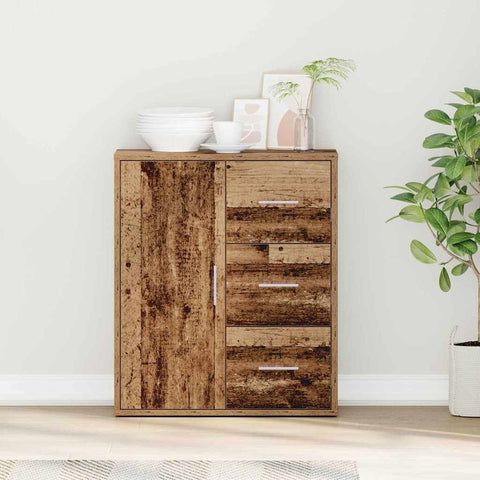vidaXL Sideboard with Drawer with Shelf with Storage with Door Old wood 60 x 31 x 70 cm Engineered wood