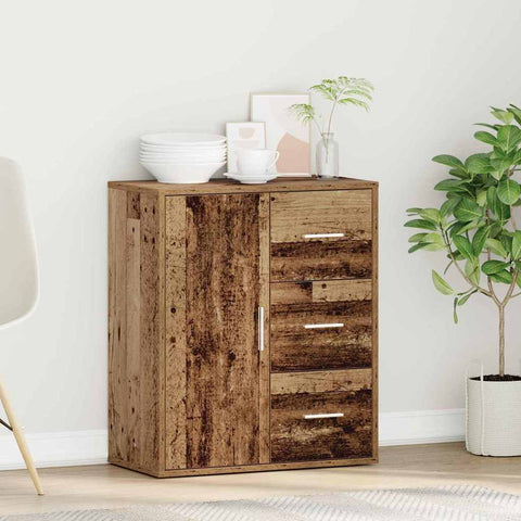 vidaXL Sideboard with Drawer with Shelf with Storage with Door Old wood 60 x 31 x 70 cm Engineered wood