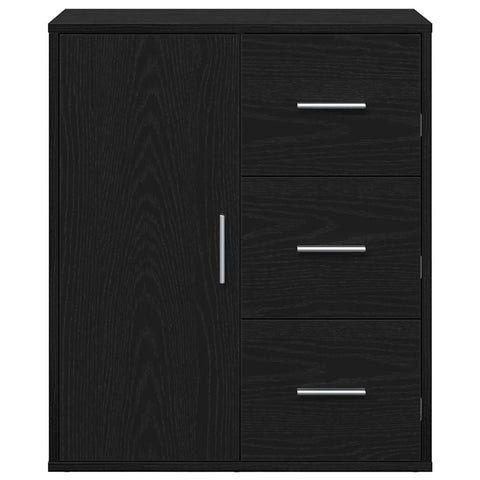 vidaXL Sideboard with Drawer with Shelf Black oak 60 x 31 x 70 cm Engineered wood