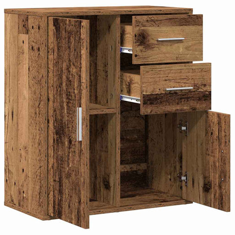vidaXL Sideboard with Drawer with Shelf with Storage with Door Old wood 60 x 31 x 70 cm Engineered wood