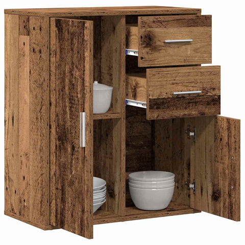 vidaXL Sideboard with Drawer with Shelf with Storage with Door Old wood 60 x 31 x 70 cm Engineered wood