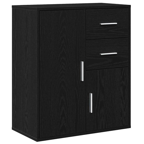 vidaXL Sideboard with Drawer with Shelf Black oak 60 x 31 x 70 cm Engineered wood