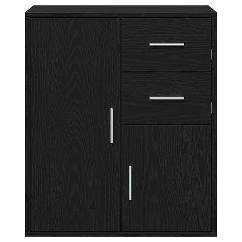 vidaXL Sideboard with Drawer with Shelf Black oak 60 x 31 x 70 cm Engineered wood