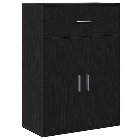 vidaXL Sideboard with Drawer with Shelf with Storage with Door Black oak Engineered wood