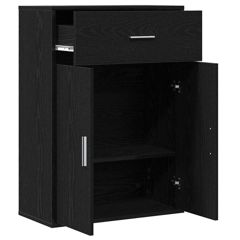vidaXL Sideboard with Drawer with Shelf with Storage with Door Black oak Engineered wood