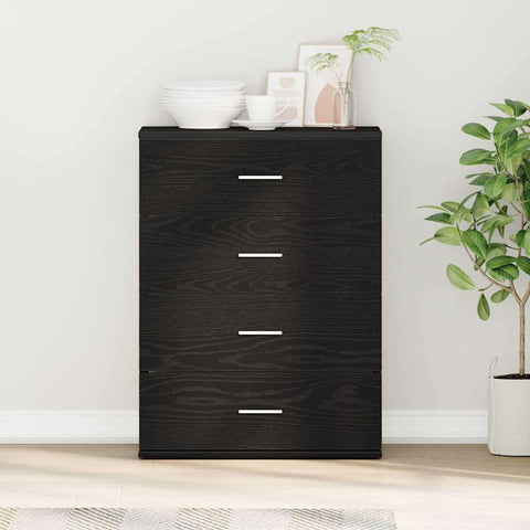 vidaXL Sideboard with Drawer with Storage Black oak Engineered wood