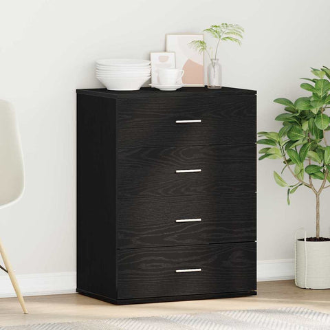 vidaXL Sideboard with Drawer with Storage Black oak Engineered wood