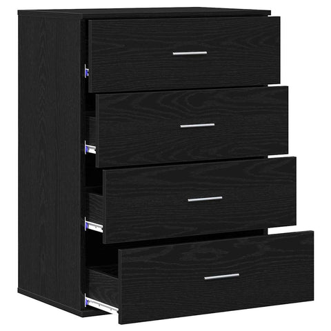 vidaXL Sideboard with Drawer with Storage Black oak Engineered wood