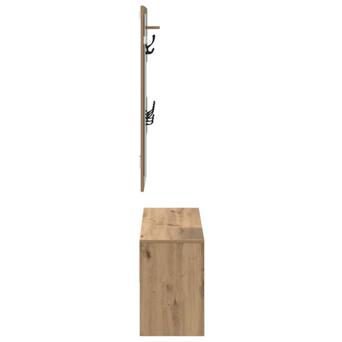 vidaXL Hallway Furniture Set 4 pcs Black oak 90 x 31 x 46.5 cm