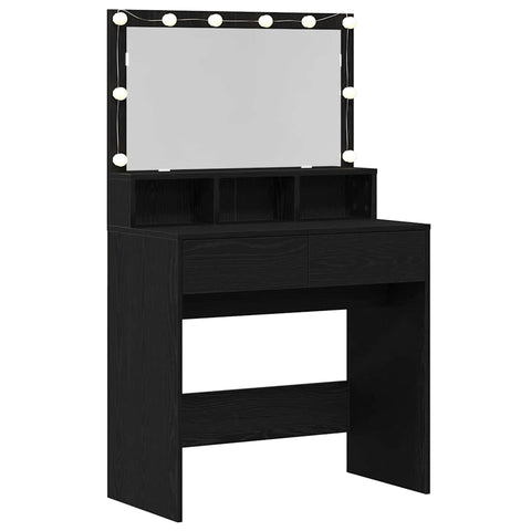 vidaXL Dressing Table Black oak Particle board
