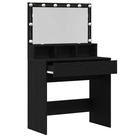 vidaXL Dressing Table Black oak Particle board