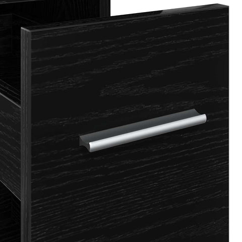 vidaXL Bathroom Furniture Set Wall-mounted Black Oak 22 x 44 x 61.5 cm