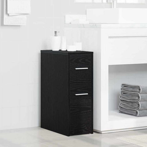 vidaXL Bathroom Furniture Set Wall-mounted Black Oak 22 x 44 x 61.5 cm