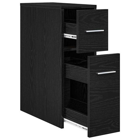 vidaXL Bathroom Furniture Set Wall-mounted Black Oak 22 x 44 x 61.5 cm