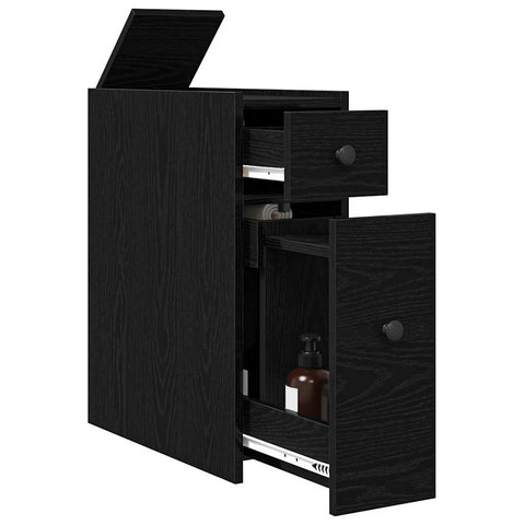 vidaXL Bathroom Furniture Set Wall-mounted Black Oak 80 x 18 x 60 cm