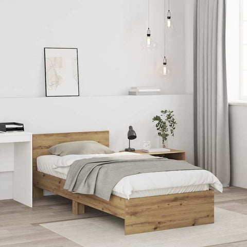 vidaXL Bed Frame Artisan oak 90 x 190 cm Engineered Wood