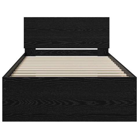 vidaXL Bed Frame with Headboard Black oak 75 x 190 cm Engineered Wood