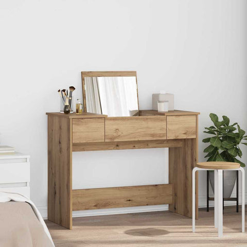 vidaXL Dressing Table with Mirror Artisan Oak 100x45x76 cm