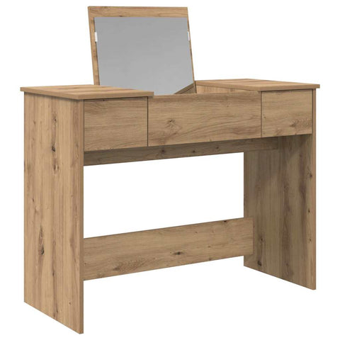 vidaXL Dressing Table with Mirror Artisan Oak 100x45x76 cm