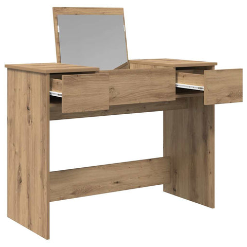 vidaXL Dressing Table with Mirror Artisan Oak 100x45x76 cm