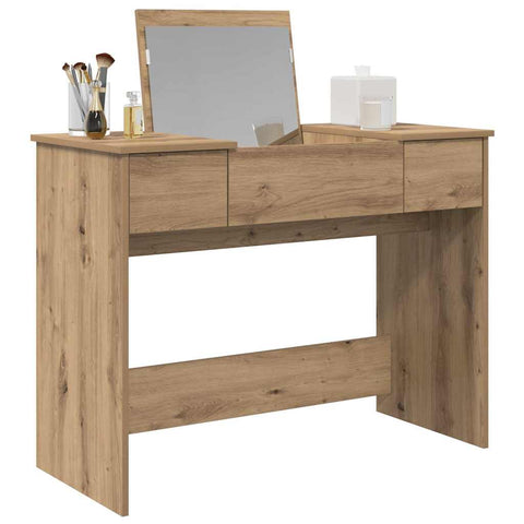 vidaXL Dressing Table with Mirror Artisan Oak 100x45x76 cm