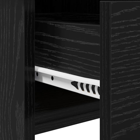vidaXL Dressing Table with Mirror Black Oak 100x45x76 cm