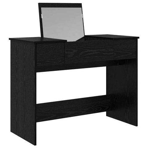 vidaXL Dressing Table with Mirror Black Oak 100x45x76 cm