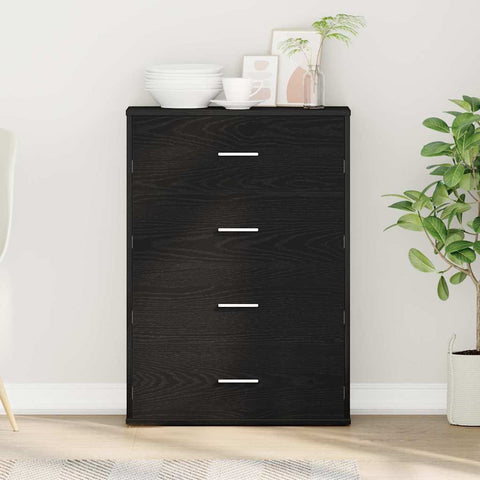 vidaXL Sideboard with Drawer Black oak 60 x 31 x 84 cm Particle board