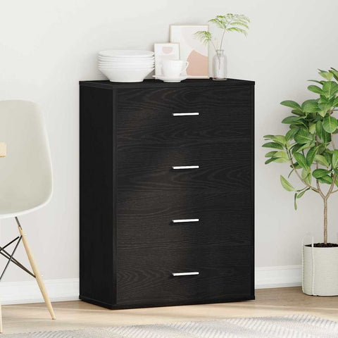 vidaXL Sideboard with Drawer Black oak 60 x 31 x 84 cm Particle board