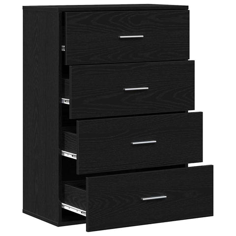 vidaXL Sideboard with Drawer Black oak 60 x 31 x 84 cm Particle board