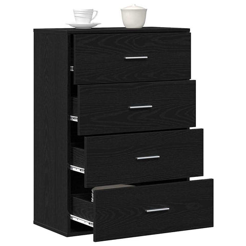 vidaXL Sideboard with Drawer Black oak 60 x 31 x 84 cm Particle board