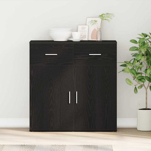 vidaXL Sideboard with Drawer with Shelf with Storage with Door Black oak Engineered wood