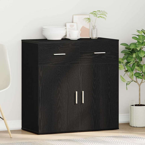 vidaXL Sideboard with Drawer with Shelf with Storage with Door Black oak Engineered wood