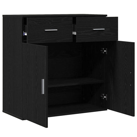 vidaXL Sideboard with Drawer with Shelf with Storage with Door Black oak Engineered wood