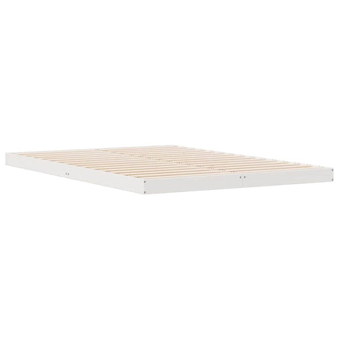vidaXL Floor Bed Frame White 140 x 210 cm Solid Pine wood