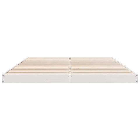 vidaXL Floor Bed Frame White 140 x 210 cm Solid Pine wood