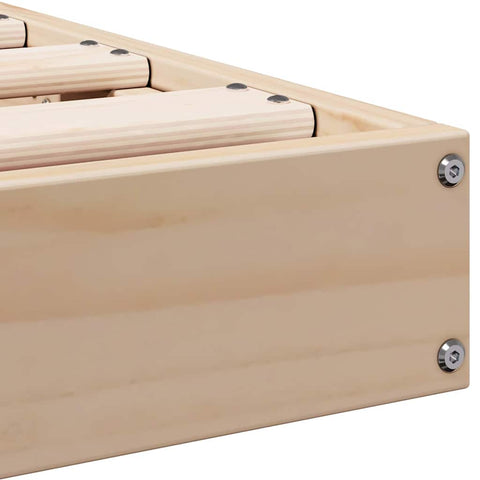 vidaXL Floor Bed Frame Natural 160 x 210 cm Solid Pine wood