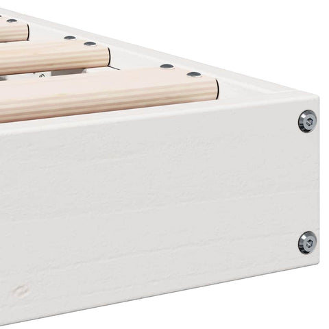 vidaXL Floor Bed Frame White 160 x 210 cm Solid Pine wood