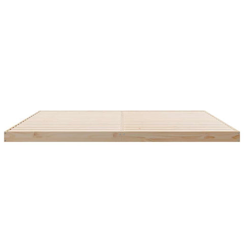 vidaXL Floor Bed Frame Natural 200 x 210 cm Solid Pine wood