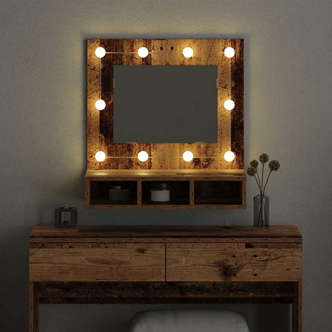 vidaXL Mirror Cabinet Old wood 62 x 31.5 x 62 cm Engineered Wood