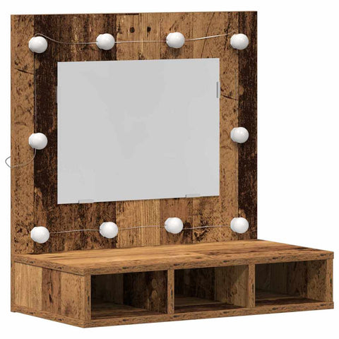 vidaXL Mirror Cabinet Old wood 62 x 31.5 x 62 cm Engineered Wood