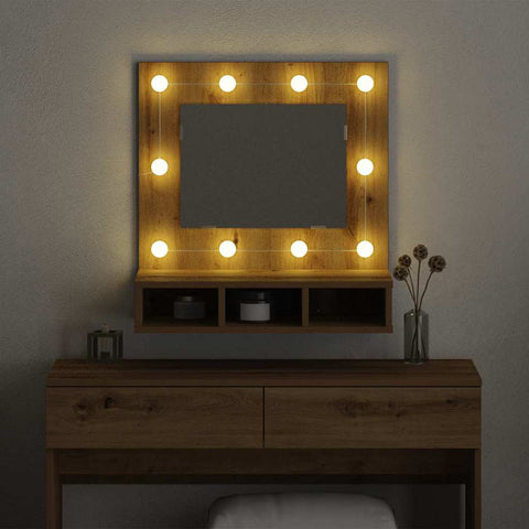 vidaXL Mirror Cabinet Artisan oak 62 x 31.5 x 62 cm Engineered Wood