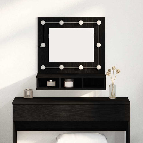 vidaXL Mirror Cabinet Black oak 62 x 31.5 x 62 cm Engineered Wood
