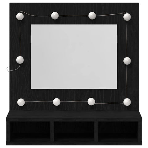 vidaXL Mirror Cabinet Black oak 62 x 31.5 x 62 cm Engineered Wood