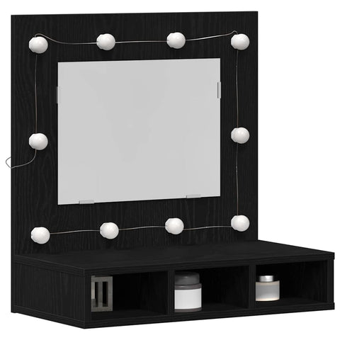 vidaXL Mirror Cabinet Black oak 62 x 31.5 x 62 cm Engineered Wood