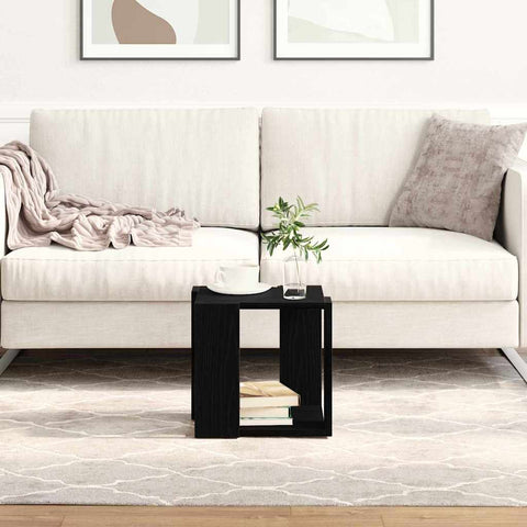 vidaXL Coffee Table Black oak MDF 32 x 32 x 30 cm Simple Square