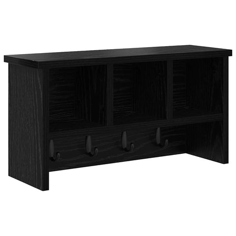 vidaXL Wall-Mounted Coat Rack with Shelf Wall-mounted with Storage Black oak 50 x 16 x 26 cm