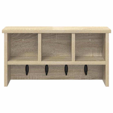 vidaXL Wall-Mounted Coat Rack with Shelf Wall-mounted with Storage Sonoma oak 50 x 16 x 26 cm