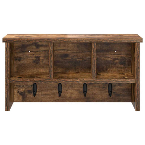 vidaXL Wall-Mounted Coat Rack with Shelf Wall-mounted with Storage Smoked oak 50 x 16 x 26 cm